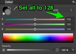 set color values to 128